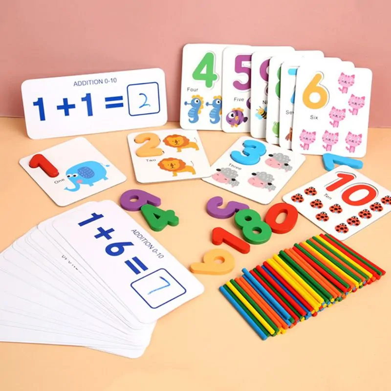 1 Set Wooden Number Alphabet Learning Cards - Image 3
