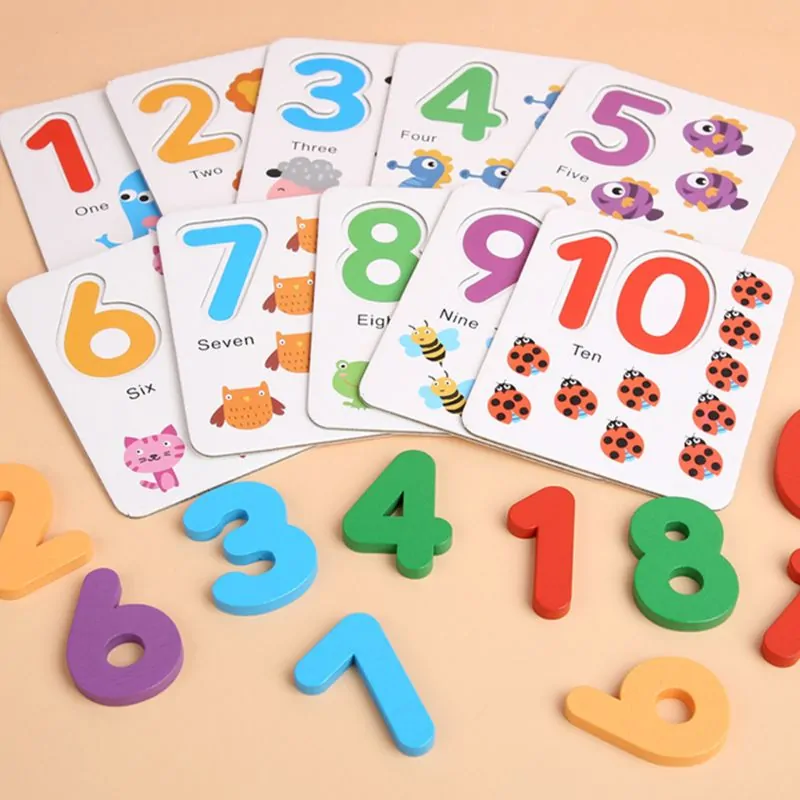 1 Set Wooden Number Alphabet Learning Cards - Image 6
