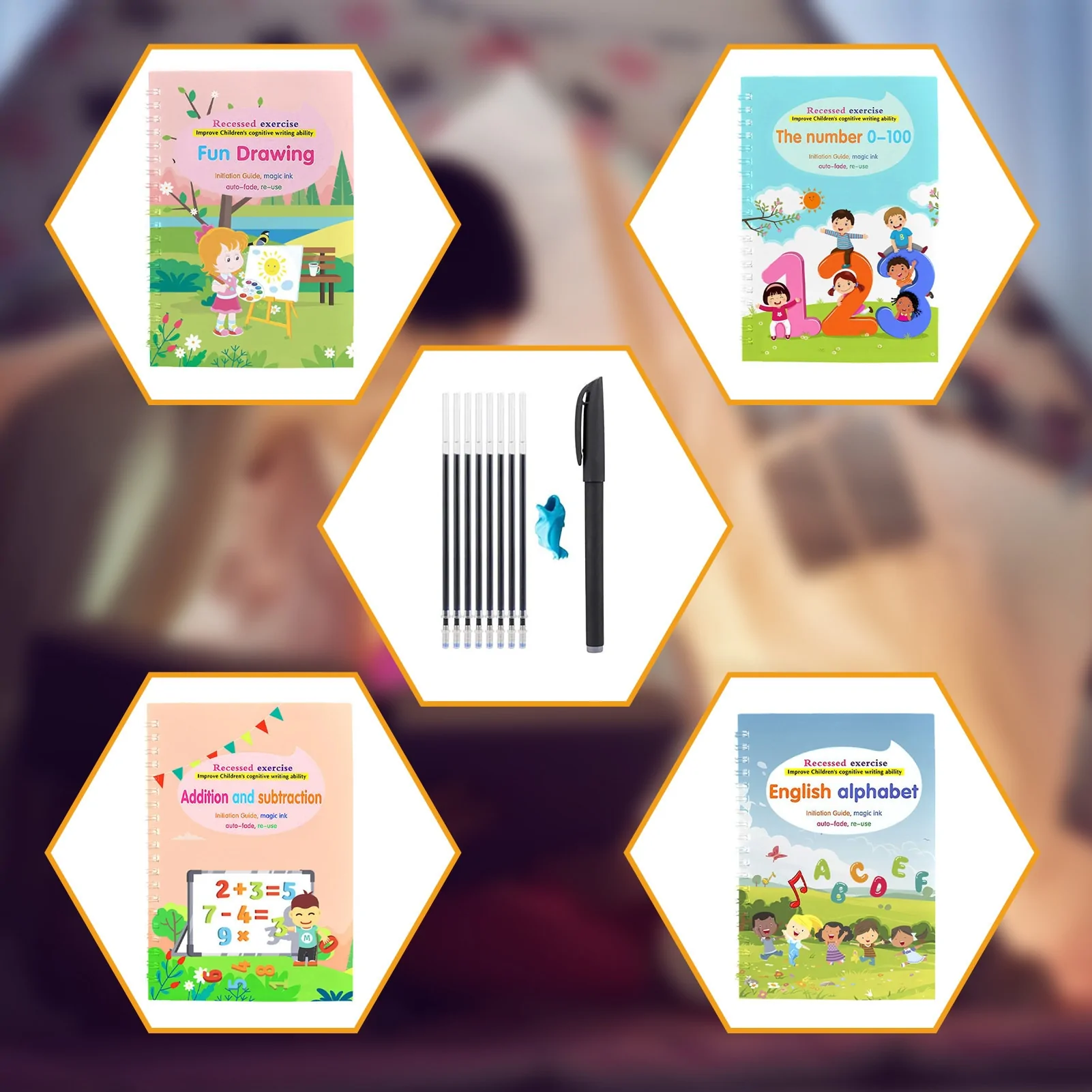 Children's Handwriting Tracing Book Set with Magic Practice Copybook and Pen - Image 4